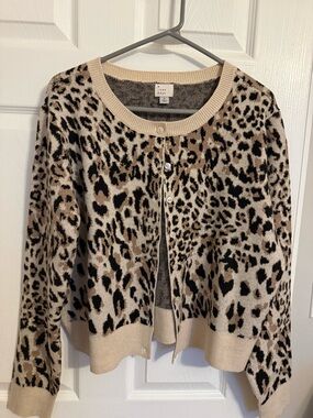 Leopard Cropped Cardigan
